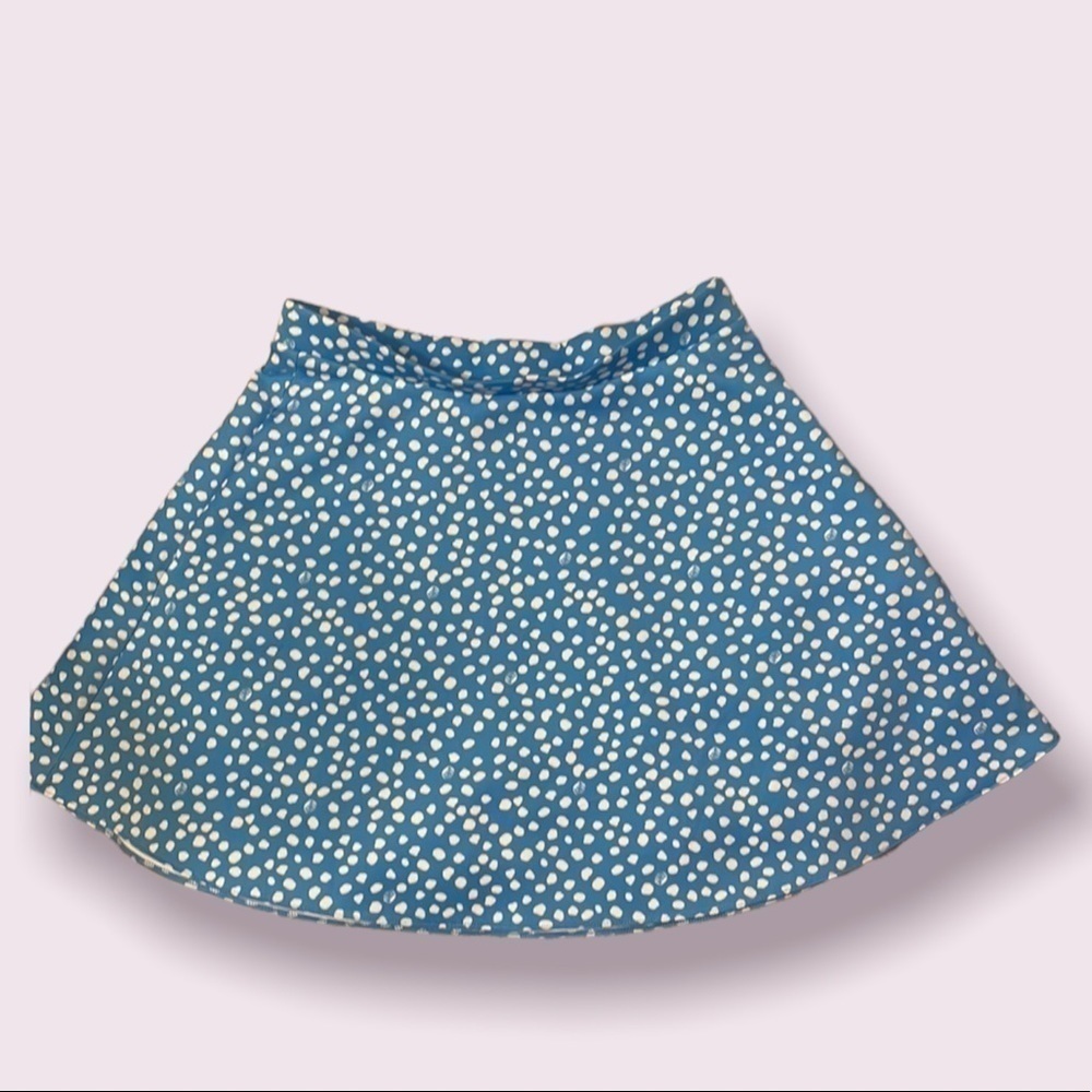 LILY Pulitzer Blue Skirt w White Poka Dots